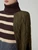 Women’s woman womens petite-, tall-, plus-, size Light Luxury High-quality Elegant cotton-blend wfh commute office workwear round Turtleneck mockneck crewneck o-neck collar, loose patchwork cape knit raglan sleeveless sleeve trim casual Sweater Fashion sweaters tops in dark olive army green with multi color