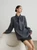 Women’s woman womens petite-, tall-, plus-, size Light Luxury High-quality Elegant fake two-piece cotton-blend wfh commute office workwear turn-down collar with neck tie, square neck, loose cable knit long sleeves trim casual Sweater Fashion sweaters tops in dark Gray grey