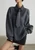 Women’s woman womens petite-, tall-, plus-, size Light Luxury High-quality Elegant fake two-piece cotton-blend wfh commute office workwear turn-down collar with neck tie, square neck, loose cable knit long sleeves trim casual Sweater Fashion sweaters tops in dark Gray grey