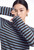 Women’s woman womens petite-, tall-, plus-, size Light Luxury High-quality Elegant holiday vacation getaway evening party club wfh commute office workwear hooded crewneck collar v-neck, wool knit long-sleeves casual sweater Fashion sweaters tops in blue with brown stripes