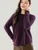 Women’s woman womens petite-, tall-, plus-, size Light Luxury High-quality Elegant holiday vacation getaway evening party club wfh commute office workwear crewneck collar, merino wool knit long-sleeve casual sweater Fashion woolen Cardigan sweaters tops in Putao Purple