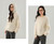 Women’s woman womens petite-, tall-, plus-, size Light Luxury High-quality Elegant holiday vacation getaway evening party club wfh commute office workwear hooded crewneck collar v-neck, merino wool knit long-sleeve casual cardigan sweater Fashion hoodie sweaters tops in cream white