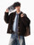Men’s man mens petite-, tall-, plus-, size Light Luxury High-quality Elegant holiday vacation getaway evening party club wfh office commute work wear turn-down collar Commute loose patchwork long-sleeves single-breasted horn buckle clasp close button-up casual Jacket Fashion workwear Coat Jackets in dark chocolate brown