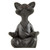 Meditating Whimsical Buddha Cat Figurine Meditation Yoga Collectible Happy Cat Decor Art Sculpture Garden Statue Home Decor Garden Statues & Sculptures in Black Blue Gray Orange Dark Gray / Grey Pink White Front view