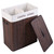 Bamboo Laundry Hamper with Lid Dark Brown Folding Double lattice Folding Basket Body Wth Cover Dark Brown Double Folding Hampers Baskets