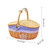 Rattan Picnic Basket Outdoor Country Style Wicker Hamper with Lid and Handle Quality Liners Food Fruit Storage Hampers Carrying Baskets in Blue Red Size chart