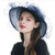 Wide Brim Derby Hat Womens Vintage Lady Fedoras Oraganza Floral Solid Lace Caps Kentucky Hats Women Wedding Tea Party Church Cap Woman Blue Fedoras Trend