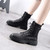 Round Toe Vegan Ankle Boots Womens Black PU Leather All match Lace up Shoes Woman Fashion Motorcycle Platform Boot Details Round Toe Vegan Ankle Boots Womens Black PU Leather All match Lace up Shoes Woman Fashion Motorcycle Platform Boot Details
