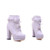 Sweetness High-Heel Ankle Boots Lolita Lace Boot Women Elegant Japanese Style Sweetness Temperament Party Perform Cosplay Pure Color Frenulum High heeled Shoes for woman Trend in Purple