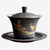 Ceramic Gaiwan Tea Cup Japan Handmade Black Gold Japanese Crane tureen chinese kung fu tea set drinkware Tureens Trend