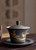 Ceramic Gaiwan Tea Cup Japan Handmade Black Gold Japanese Crane Leaf tureen chinese kung fu tea set drinkware Tureens Trending