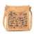 Natural Cork Crossbody Messenger Bag Sardines Pattern light Tan Bags