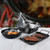 Stainless Steel Perforated Grill Basket Non stick black baking tray with handle leaking hole Barbecue Grilling Pan Square Circular Trend BBQ Baskets