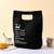 Japanese Thermal Pack Literary Bento Bag Large-capacity Waterproof Oil-proof Lunch Box Handbag Simple Letter Printed Japan Bento Canvas Bags in Black