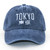 TOKYO Denim Baseball Cap Japanese dad hat 100% cotton washed embroidery fashion unisex mens women's sports snapback caps Trend Japan hats for Man Woman in Navy Blue