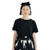Boatneck Lace T-Shirt Women's Japanese original top black stitching lace short-sleeved round neck loose pure black Tees Japan Tops for woman Boatneck Lace T-Shirt Women's Japanese original top black stitching lace short-sleeved round neck loose pure black Tees Japan Tops for woman