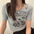 Graphic Split Boatneck T-Shirt Women’s Short Sleeve Round Neck Print Irregular Funny Glam Y2K T Shirts Women Slim Top Harajuku Tee Tops for Woman Trend in Gray / Grey Graphic Split Boatneck T-Shirt Women’s Short Sleeve Round Neck Print Irregular Funny Glam Y2K T Shirts Women Slim Top Harajuku Tee Tops for Woman Trend in Gray / Grey