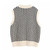 Houndstooth Knit V-Neck Vest Women’s Oversized Top Knitted Sweater Vests Vintage Sleeveless Side Vents Female Waistcoat Chic Tops Fashion Sweaters for Woman in Beige Back View Houndstooth Knit V-Neck Vest Women’s Oversized Top Knitted Sweater Vests Vintage Sleeveless Side Vents Female Waistcoat Chic Tops Fashion Sweaters for Woman in Beige Back View