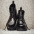 Cowboy Martin Boots Men's Handmade Black Motorcycle Boot British Split Leather TPR Sole Work Safety Boot Mid Outside Shoes Trend for Man Cowboy Martin Boots Men's Handmade Black Motorcycle Boot British Split Leather TPR Sole Work Safety Boot Mid Outside Shoes Trend for Man