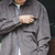 Classic Corduroy Shirt  Men’s Vintage Tooling Multi Pockets Solid Turn-down Collar Single-breast Loose Casual Shirts Jacket for Man in Smoky Gray / Grey Details