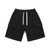 Oversize Cargo Shorts Men 410g Heavyweight Fabric Sweatshorts Drawstring Hip Hop Shorts for Man in Black