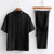 Cotton-Linen Tang Suit Men's Chinese Short-Sleeve Cotton And Linen Kung Fu Suit Tai Chi Casual Meditation Clothing Handmade China Suits for Man Trend in Black