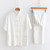 Cotton Tang Suit Men's Chinese Short-Sleeve Cotton And Linen Kung Fu Suit Tai Chi Casual Meditation Clothing Handmade China Suits for Man Trend in White Cotton Tang Suit Men's Chinese Short-Sleeve Cotton And Linen Kung Fu Suit Tai Chi Casual Meditation Clothing Handmade China Suits for Man Trend in White