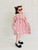 Crewneck Linen-Cotton Dress Kids Japanese original girl children's clothing fresh red floral cute A-line Japan Dresses Trends for Toddler girls