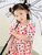 Crewneck Linen-Cotton Dress Kids Japanese original girl children's clothing fresh red floral cute A-line Japan Dresses Trendy for Toddler girls Detail
