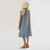 Sleeveless Scoopneck Waffle Dress Girls Teen Girl Beach Holiday 100% Organic Cotton O-neck Spaghetti Strap With Frill Girl Teen Dresses in Dusk Blue Back View Sleeveless Scoopneck Waffle Dress Girls Teen Girl Beach Holiday 100% Organic Cotton O-neck Spaghetti Strap With Frill Girl Teen Dresses in Dusk Blue Back View