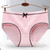 Ribbed Cotton Shorty Women's Low Rise Panties Comfortable Bow Underwear Low Waist Solid Color Briefs Plus Size Female Underpant Panty Lingerie XXL for Woman in Pink Details