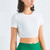Short Sleeve Ribbed Crewneck Yoga Top Women’s Solid Color O-Neck Sports Cloud Crew Neck Waistband T-shirt Slim Fit Elastic Sport Short Shirt Gym Sportswear for Woman Trend in White Short Sleeve Ribbed Crewneck Yoga Top Women’s Solid Color O-Neck Sports Cloud Crew Neck Waistband T-shirt Slim Fit Elastic Sport Short Shirt Gym Sportswear for Woman Trend in White