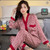 Geo PJ Set Women's Pajamas Sets V Neck Geometric Design Luxury Red Cross Letter Print Sleepwear Silk Like Home Clothes XXL Large Size Nightwear V-Neck Sleepwear for Woman