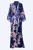 Long Kimono Robe Women’s Big Plus Size Bathrobe Gown Nightgown Loungewear Novelty Print Nightwear Silky Satin Home Clothes Sleepwear for Woman Trending in Navy Blue