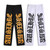 Letter Patch Straight Jeans Men’s Embroidery Casual Loose Mid Rise Waist Denim Hip Hop Gothic Streetwear in White Black