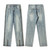 Mid-Rise Distressed Jeans Men’s American-style Zipper Washed Mid Rise Waist Elastic Retro Blue Slim Fit Micro Flared Jeans Pants Unisex Men and Women Street Wear Mid-Rise Distressed Jeans Men’s American-style Zipper Washed Mid Rise Waist Elastic Retro Blue Slim Fit Micro Flared Jeans Pants Unisex Men and Women Street Wear