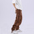Drawstring Pleated Cargo Joggers Men’s Vintage Slim Thin Multi-pocket Overalls Casual Trousers Pants for Man Trend in Auburn Brown Drawstring Pleated Cargo Joggers Men’s Vintage Slim Thin Multi-pocket Overalls Casual Trousers Pants for Man Trend in Auburn Brown