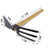 Dual-Purpose Hoe  Wooden Handle Steel Carbon Anti-falling Hoes Three-tooth Harrow Vegetable Farming Kitchen Outdoor Gardening Tools