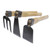 Dual-Purpose Hoe  Wooden Handle Steel Carbon Anti-falling Hoes Three-tooth Harrow Vegetable Farming Kitchen Outdoor Trendy Gardening Tools