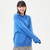 Pouch Hooded Drawstring Sweatshirt Women’s Casual Perennial Knited Hoodies For Women Solid Color Loose Hood Sweatshirts Sportswear for Woman In Blue