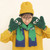 Plush Gloves  Women’s Winter Halter Neck Cute Face Eyes Green Warm Thick Cold-Proof Trends Woman Glove