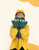 Plush Gloves  Women’s Winter Halter Neck Cute Face Eyes Green Warm Thick Cold-Proof Trendy Woman Glove