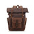 Oil-Waxed Canvas Backpack  Unisex Anywear Men's Women’s Vintage Style Leather Belts Large Capacity Unisex Hiking Bags Multi-Function Travel Backpacks In Auburn Brown