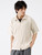 Pleated Shirt  Mens Medium Sleeve Summer Simple Fashion Leisure Solid Color Turn-down Collar Single Breasted Shirts for Man in Apricot