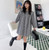 Doll-Collar Plaid Shirt Dress  Women’s Sweet Large Turn-Down Collar Pregnant Women Blouse Autumn Long Sleeve Loose Single-breasted Maternity Plaid Shirts Dresses Clothes for Woman in Gray / Grey Doll-Collar Plaid Shirt Dress  Women’s Sweet Large Turn-Down Collar Pregnant Women Blouse Autumn Long Sleeve Loose Single-breasted Maternity Plaid Shirts Dresses Clothes for Woman in Gray / Grey