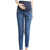 High Rise Panel Jeans  Women’s Maternity Pregnancy Abdominal Pants Adjustable High Waist Stretch Pregnant Women Maternity Trousers Plus Size for Woman in Blue