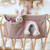 Crib Storage Bag        Muslin Diaper Solid Color Baby Items Caddy Organizer Cot Bags in Brown Coffee