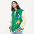 Patchwork Varsity Jacket  Mens Letter Embroidery Fashion College Unisex Wool Baseball Jackets Winter Outfits Plus Size Trendy Outerwear for Man in Green