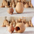 Eggplant Toothpick Storage Toothpicks Organizer Small Fork Jar Container Creative Modern Kitchen Wood Items Dining Table Decor Dining Wooden Vegetable Toothpicks Organizers