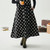 Mid-calf Polka Dot Skirt  Women’s Japanese Original Black And Gray Collision Color Polka Dot Retro Loose Half-body Female Autumn And Winter Niche Design Mid-Calf Japan Skirts for trend Woman